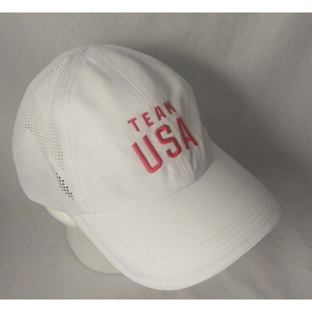 TEAM USA White Lightweight Adjustable Strapback Hat/Cap-EXCELLENT!